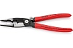 Электромонтажные клещи Knipex 6-в-1, 200 мм, защелка-"собачка", черные, 1К ручки, KN-1391200SB