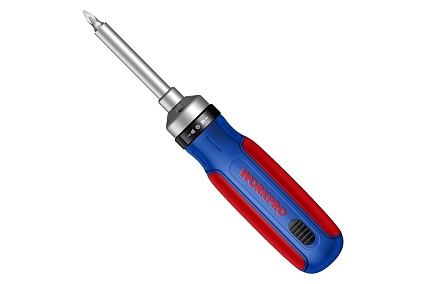 Реверсивная отвертка с трещоткой WORKPRO 3-72 15в1 (14 насадок) WP221061