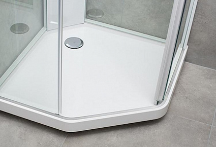Душевая кабина IFO/IDO Showerama Comfort 90x90 пятиугольный профиль белый, стекло прозрачное