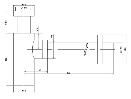 Сифон для раковины Timo 959/03L черный