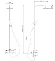 Душевая стойка Abber Thermostat AF8516B с термостатом, матовый черный