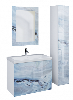 Мебель для ванной Marka One Lacio 80 см Blue marble