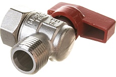 Шаровой кран ELSEN угловой, 1/2&quot;, 1/2&quot;, НВ, ручка-флажок красная, с накидной гайкой EV95.1212