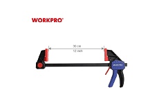 Быстрозажимная струбцина WORKPRO поворотная, 79x300мм WP232040