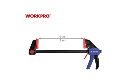Быстрозажимная струбцина WORKPRO поворотная, 79x300мм WP232040