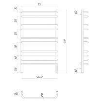 Полотенцесушитель электрический Lemark Luna LM41910Z П10 50x90