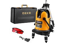 Лазерный самовыравнивающийся уровень Deko в кейсе LL57 PRO SET 2 PREMIUM со штативом 1 м, 5 линий 065-0104-1