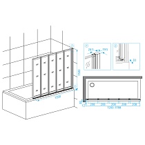 Шторка для ванны RGW SC-22B 03112212-14 120x150 черный, прозрачное