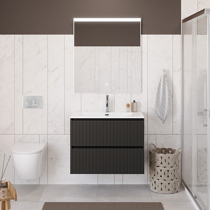 Мебель для ванной BelBagno Uno 80 см Темно-серый матовый