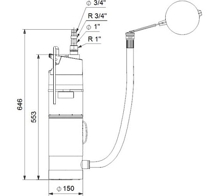 Колодезный насос Grundfos SBA 3-45 AW 97896312