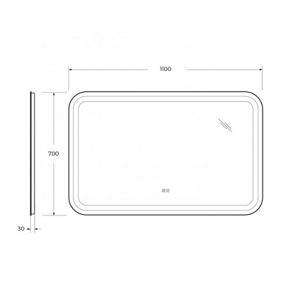 Зеркало Cezares Stylus 110x70 см с подсветкой, подогревом CZR-SPC-STYLUS-1100-700-TCH-WARM