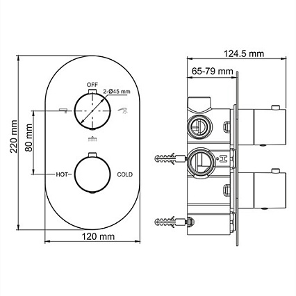 Душевой набор WasserKRAFT Berkel A174819 Thermo