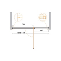 Душевая дверь Cezares Urban 110x195 URBAN-B-12-110-C-CR прозрачная, хром