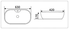 Раковина CeramaLux N 9163 63 см