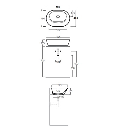 Раковина Simas Wave WA02 bi*0 62 см