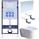 Подвесной унитаз SET Aquatek Поларис-01-013 4в1, кнопка белый