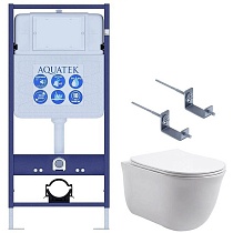 Подвесной унитаз SET Aquatek Классик 3в1 с инсталляцией