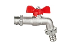 Латунный кран для шланга DOUBLE-LIN резьбовой шаровой Бабочка 3/4&quot; нар. LL2005 (3/4х1&quot;)