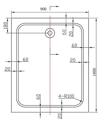 Поддон для душа Vincea VST-2AR 100x90 прямоугольный