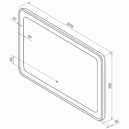 Зеркало Континент Strong Velvette Led 100x70 см с подсветкой ЗЛП466