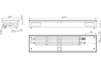 Конвектор КЗТО Бриз 200*80*2200 U (5Ал 12) NEW БР20080*2200UР5АЛ12