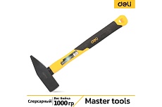 Слесарный молоток Deli DL442010 1000 гр (квадратный боек, фибергласовая рукоять) 130312