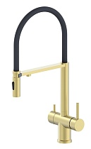 Смеситель для кухни Oliveeka OL-458009-BG с подкл. к фильтру, золото матовое