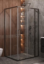 Душевой уголок Cezares MOLVENO-AH-21-100+30-C-GM-IV 130x100 прозрачный, оружейная сталь