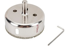 Коронка алмазная с центрирующим сверлом по керамограниту и керамике 75 мм РОСОМАХА 723075