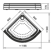 Поддон для душа Радомир 1-11-0-0-0-006 84x84 радиальный