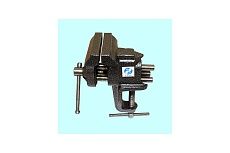 Слесарные тиски CNIC 75 мм неповоротные настольные с наковальней, крепление струбциной 66628