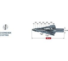 Сверло ступенчатое 7-32.5 мм Karnasch 20.1471U