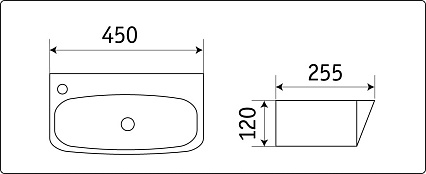 Раковина CeramaLux N9055 45 см