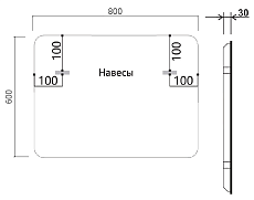 Зеркало Vincea VLM-3VC800B-2 80x60 см, сенсорный выключатель и диммер, антипар, черный