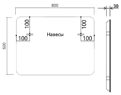 Зеркало Vincea VLM-3VC800B-2 80x60 см, сенсорный выключатель и диммер, антипар, черный