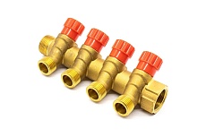 Коллектор с регулирующими вентилями Damento Clima под 45, 3/4"x1/2", на 4 выхода 016248