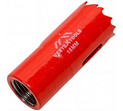 Коронка биметаллическая по металлу 18 мм Vertextools 2525-18