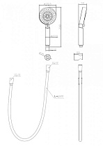 Ручной душ BelBagno BB-DFS-5-CRM со шлангом и держателем, хром