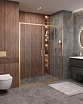 Душевая дверь Cezares MOLVENO-BF-2-170-C-BORO-IV 170x195, прозрачная, брашированное золото