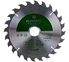 Диск пильный по дереву с твердосплавными пластинами (210x30-32 мм; 24Т) Резолюкс 61600