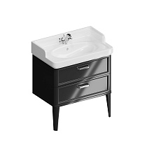 Мебель для ванной Kerama Marazzi Pompei New 80 см 2 ящика, черный глянцевый