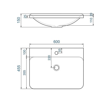 Тумба с раковиной AQUAme S4 60 см