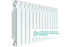 Биметаллический радиатор Rifar MONOLIT 500 14 секций, боковое подключение RQLAGK1B4V3IG8