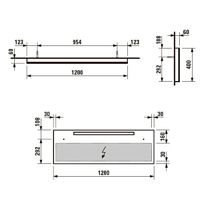 Зеркало Laufen Alessi One 120 см