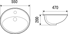 Раковина WeltWasser Deilbach 6002 55 см, 10000003888 белый глянец