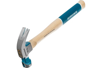Молоток-гвоздодер Gross American hickory 450г, угол 45, магнит, обрезиненная рукоятка 10415
