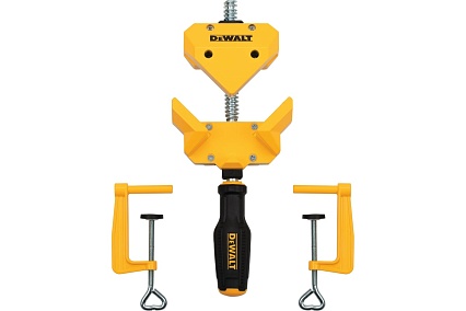 Угловая струбцина DeWalt большое усилие, 2 струбцины для крепления DWHT83853-0