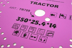 Диск алмазный отрезной Tractor (350х25.4х14 мм) TRIO-DIAMOND TR709