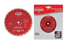 Диск алмазный сегментный по кирпичу и бетону (350х25.4 мм) Elitech 1110.007600