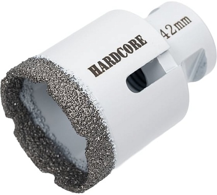 Коронка алмазная Hardcore по керамограниту для УШМ 42 мм, М14 155042